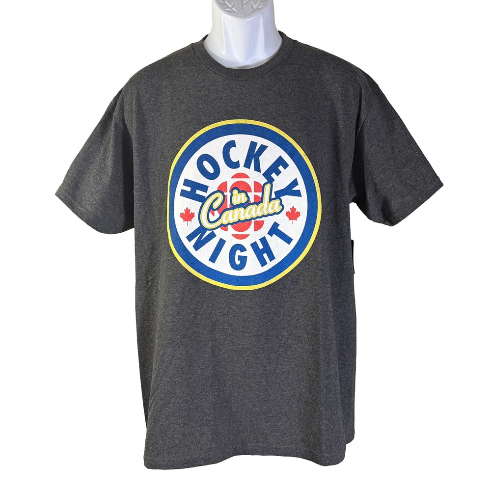 CBC Hockey Night in Canada T-Shirt Mens Large Charcoal Heather Graphic Tee